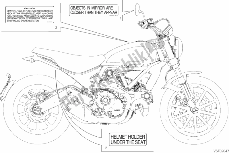 All parts for the Positioning Plates of the Ducati Scrambler Icon Dark Thailand USA 803 2020